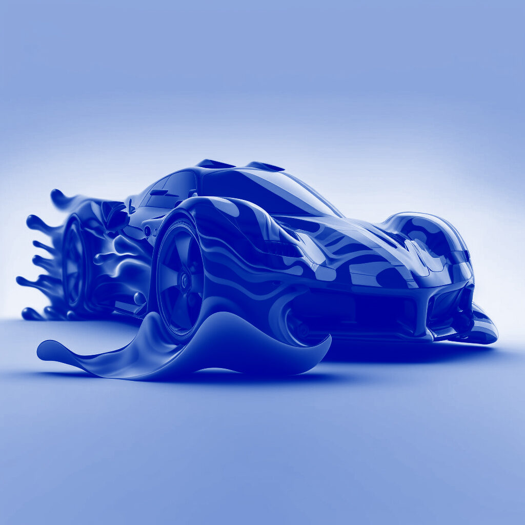 2pf a blue ferrari toy car running fast abstract style 2.5D styl 22b33766 2c6b 435b b0ba b34cf0bf0697