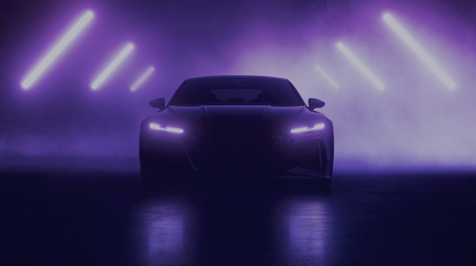 Auto Match in abstract ambienta with violet led light