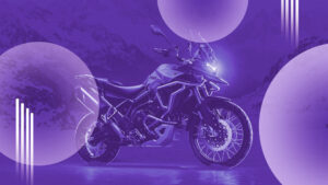 adventure motorbike in abstract purple background
