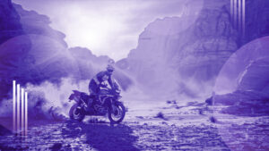 Motorbike Rider in a purple desert